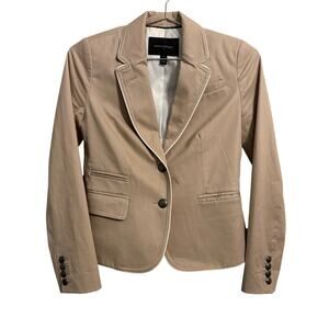 Banana Republic Sand Tan Cotton Two Button Blazer 00P